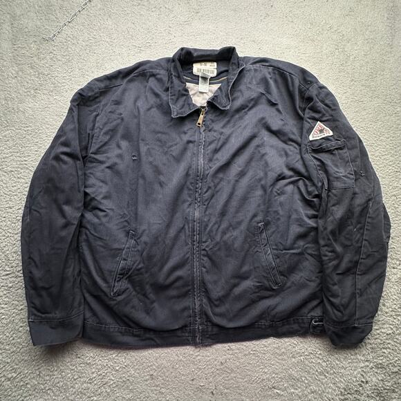 Bulwark FR Flame Resistant Ignifuge Full Zip Jacket Mens XL Modaquilt Liner Navy - Picture 1 of 13